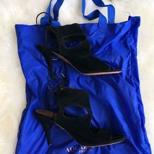 Aquazzura Sexy thing black suede heels 80mm